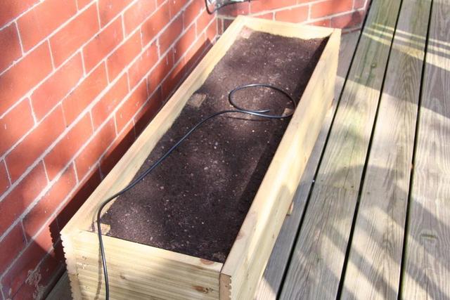 Large planter with soil